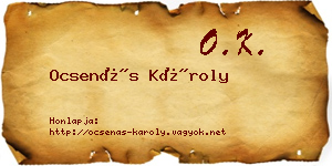 Ocsenás Károly névjegykártya